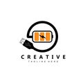 charging logo vector icon, smartphone vehicle, using electricity and battery Royalty Free Stock Photo