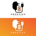 charging logo vector icon, smartphone vehicle, using electricity and battery Royalty Free Stock Photo