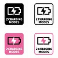 2 charging modes technology item property information sign