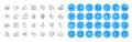 Charging parking, Charging station and Portfolio line icons pack. For web app. Color icon buttons. Vector