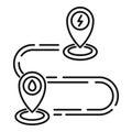 Charging petrol station route icon, outline style