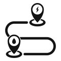 Charging petrol station route icon, simple style