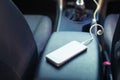 Charging Phone Battery in Car Royalty Free Stock Photo