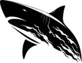 Charging Shark Monochrome Logo Design For Sports Teams and Brands