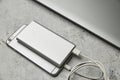 Charging smartphone from powerbank Royalty Free Stock Photo