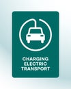 Charging station electric cars sign. Icon refueling electric car. Logo parking for recharge charge ecotransport. Vector