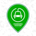 Charging station electric cars sign. Icon refueling electric car. Logo parking for recharge charge ecotransport. Vector