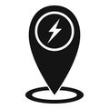 Charging station location icon, simple style Royalty Free Stock Photo