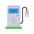 Charging station vector, Future technology flat design icon