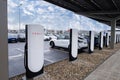 charging stationTesla-Supercharger v4 deutscher Fabrik Giga Berlin, Gigafactory Berlin-Brandenburg, electric vehicle in Europe, Royalty Free Stock Photo