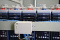 Charging system of industrial DC battery electric power supply accumulators. Royalty Free Stock Photo