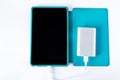 Charging tablet with portable external battery