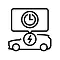 charging time electric line icon vector illustration Royalty Free Stock Photo