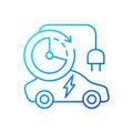 Charging time gradient linear vector icon