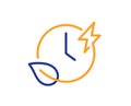 Charging time line icon. Charge accumulator sign. Vector