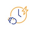 Charging time line icon. Charge accumulator sign. Vector Royalty Free Stock Photo