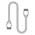 Charging vape cable icon, outline style