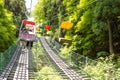 Chari lift ascending to Mount Takao Royalty Free Stock Photo