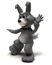 Charicature of a rabbit listening Royalty Free Stock Photo