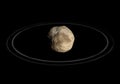 Chariklo asteroid with rings in artwork concept Royalty Free Stock Photo