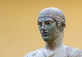 Charioteer of Delphi statue, close up head detail