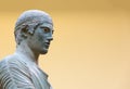 Charioteer of Delphi statue, close up head detail