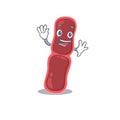 A charismatic bacillus bacteria mascot design style smiling and waving hand