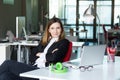 Charismatic Business Lady in official clothing in contemporary Office Interior Royalty Free Stock Photo