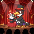 Hornbill Magician with Rabbit in Hat Royalty Free Stock Photo