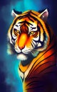 Charismatic humanized tiger portrait