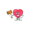 Charismatic Judge heart medical notification cartoon character design with glasses