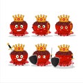 A Charismatic King adzuki beans cartoon character wearing a gold crown