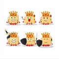 A Charismatic King apple sandwich cartoon character wearing a gold crown Royalty Free Stock Photo