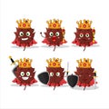 A Charismatic King brown autumn leaf cartoon character wearing a gold crown