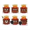 A Charismatic King brown round gift cartoon character wearing a gold crown