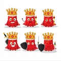 A Charismatic King christmas bag cartoon character wearing a gold crown