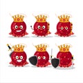 A Charismatic King christmas lights red cartoon character wearing a gold crown