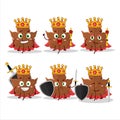 A Charismatic King maple dried leaf cartoon character wearing a gold crown