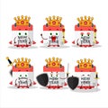 A Charismatic King new year calendar cartoon character wearing a gold crown