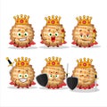 A Charismatic King peach pie cartoon character wearing a gold crown Royalty Free Stock Photo