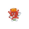 A Charismatic King of red corona virus cartoon character design