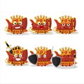 A Charismatic King snow chariot cartoon character wearing a gold crown