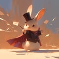 Charismatic Rabbit Character in Elegant Costume