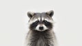 Racoon portrait on white background