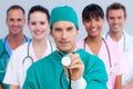 Charismatic surgeon and his medical team Royalty Free Stock Photo