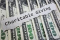 Charitable Contribution money Royalty Free Stock Photo