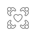Charitable foundation line outline icon