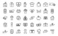 Charitable giving icons set outline vector. Donate food