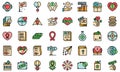 Charitable giving icons set vector flat Royalty Free Stock Photo