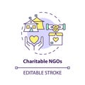 Charitable NGOs multi color concept icon